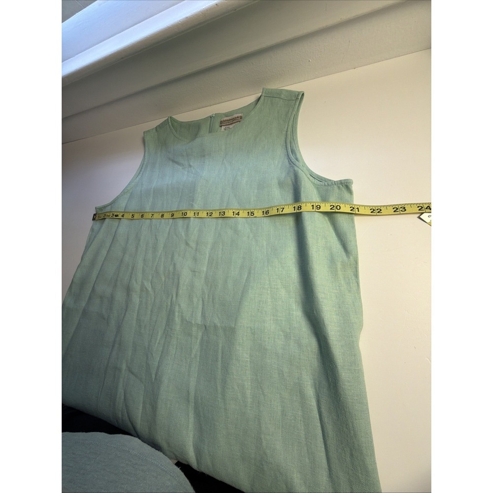 Coldwater Creek 2 Piece Green Dress Set Linen Sleeveless Long Button Down Size L - Picture 6 of 9